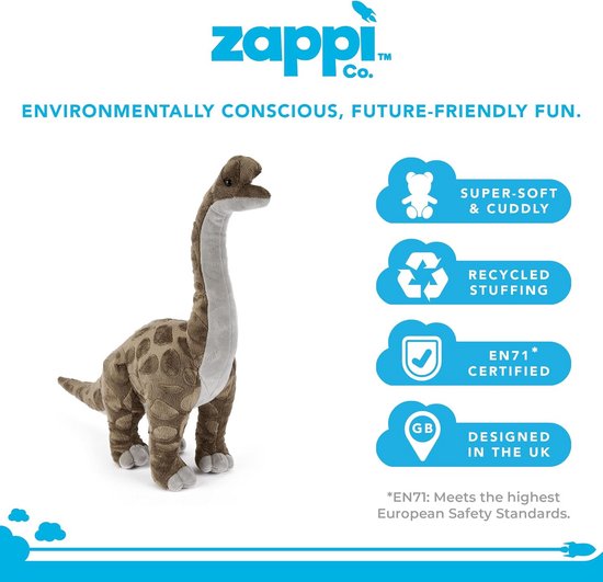 Zacht knuffeldier dinosaurus Brachiosaurus 40 cm - Pluche speelgoed voor baby — afbeelding 3