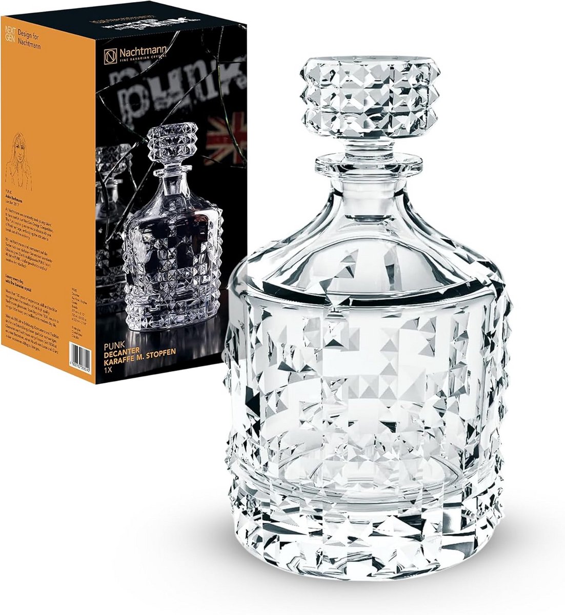 Elegante Whisky Karaf van Kristalglas 0,75L met Uniek Ontwerp