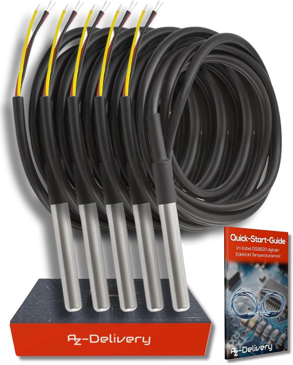 5-Pack Digitale Waterdichte Temperatuursensoren met Kabel voor Arduino en Raspberry Pi