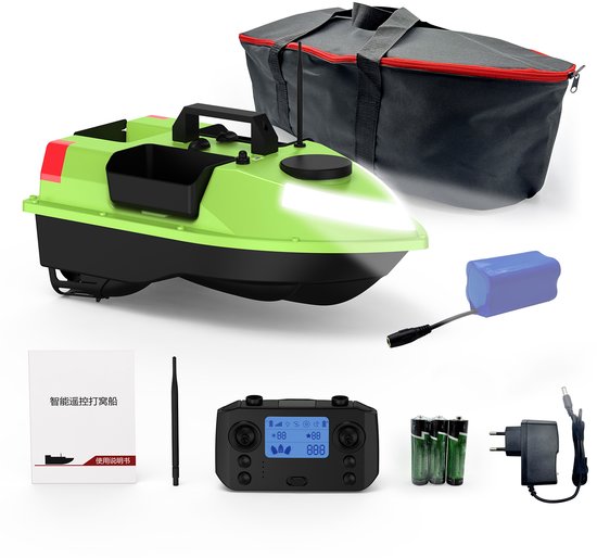 Bateau de pêche GPS avec éclairage LED 7 couleurs, télécommande, portée de 500 mètres, batterie 12000mAh