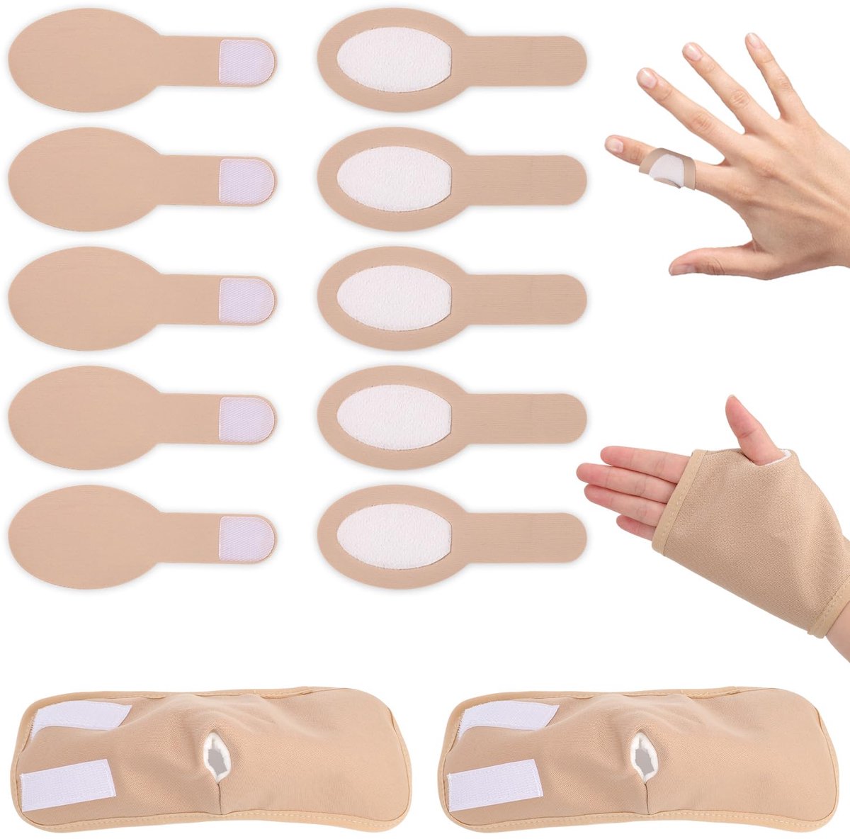 Castor Oil Finger Wraps - Ontspanning voor Handen en Vingers - 10 Stuks en 2 Handpakketten