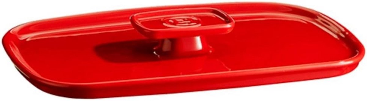 Keramisch Deksel voor Ovenschaal Rechthoekig Rood 30 x 22 cm - Geschikt voor Oven en Koelkast
