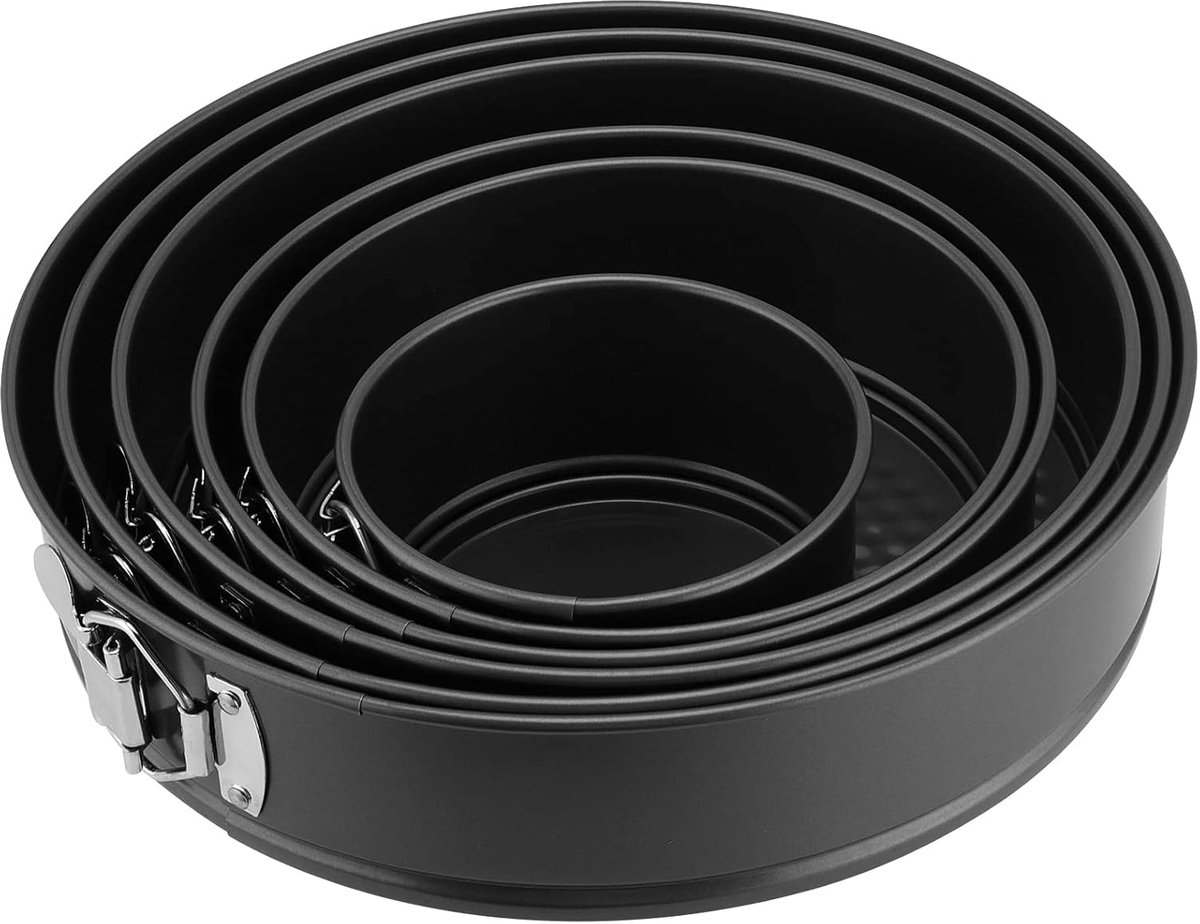 6-Delige Springvormen Set - Taartvormen met Verwijderbare Bodem in 6 Maten (12 t/m 28cm)