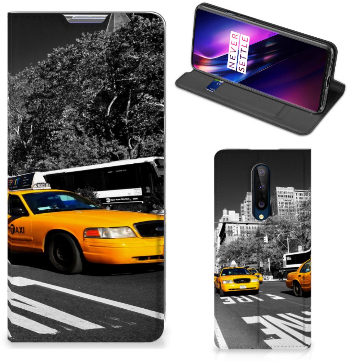 Book Case voor OnePlus 8 Book Cover New York Taxi