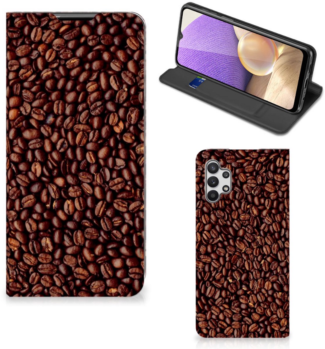 Samsung Galaxy A32 5G Flip Style Cover Koffiebonen
