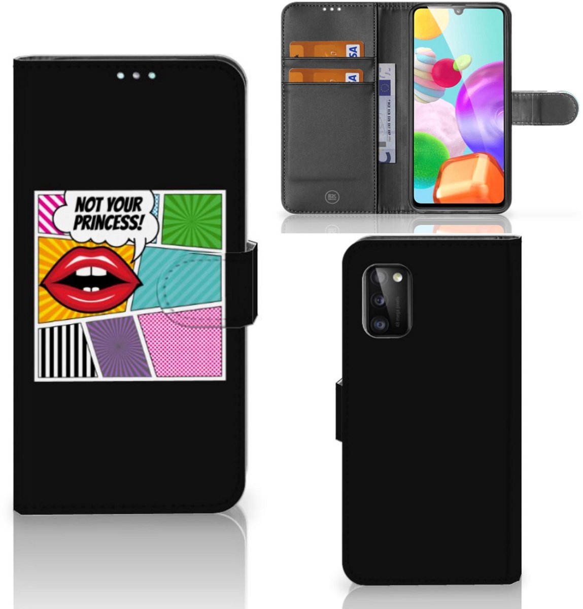 Samsung Galaxy A41 Wallet Case met Pasjes Popart Princess