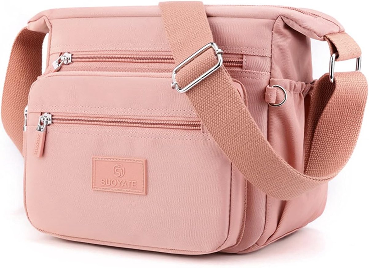Vrouwelijke schoudertas met meerdere vakken - Casual nylon handtas voor dagelijks gebruik, reizen en winkelen