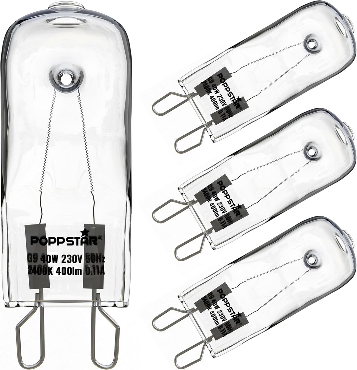 Ovenlamp G9 40W - 300 graden hittebestendig (2400K warm wit, 400lm) - 4-pack