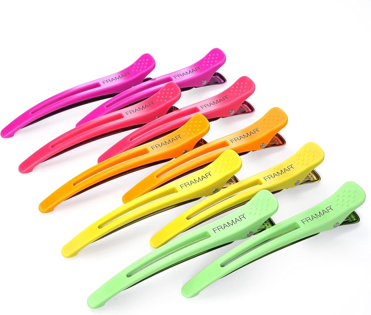 Neon Haarsectieclips Set - 10 Stuks - Perfect voor Haarstyling