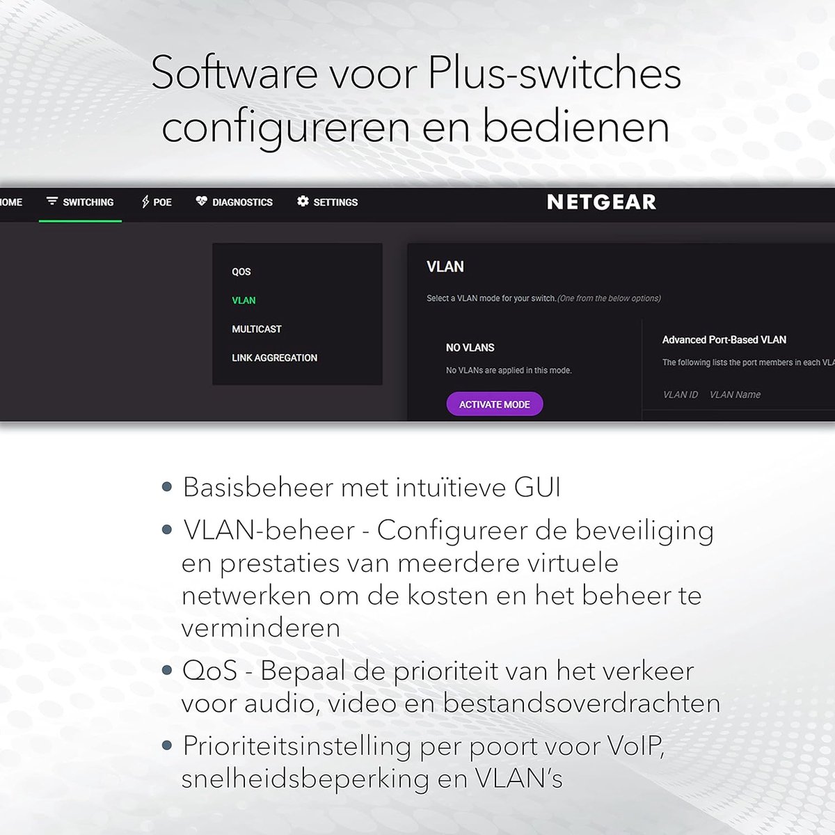 16-Port PoE Gigabit Ethernet Plus Switch - Beheerd met PoE+ en SFP-poort