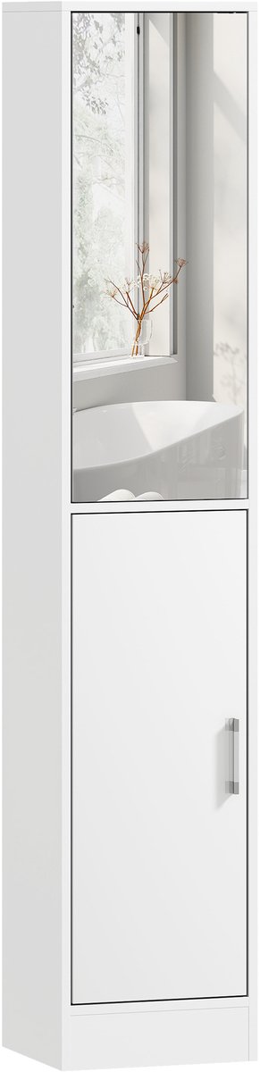 kleankin-Badkamerkast-Spaanplaat-32x28x162cm-Wit