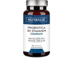 Biotica supplementen - Met 30 Stammen, Vitamine D3 & Zink - Darmgezondheid Supplementen - 264 Miljoen CFU - 60 Capsules - Nutralie
