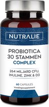 Biotica supplementen - Met 30 Stammen, Vitamine D3 & Zink - Darmgezondheid Supplementen - 264 Miljoen CFU - 60 Capsules - Nutralie