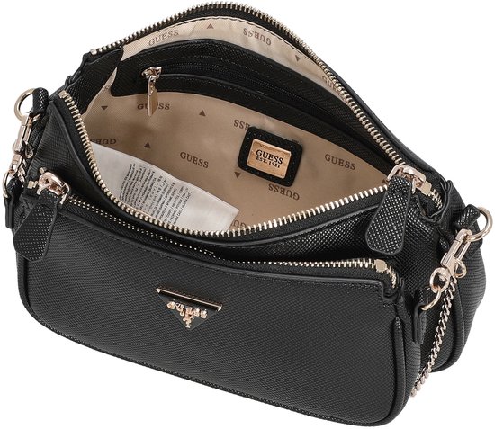 GUESS sac à épaule bandoulière Noelle II Double Pouch Crossbody Bag Black noir