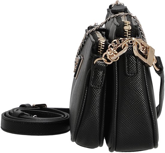 GUESS sac à épaule bandoulière Noelle II Double Pouch Crossbody Bag Black noir