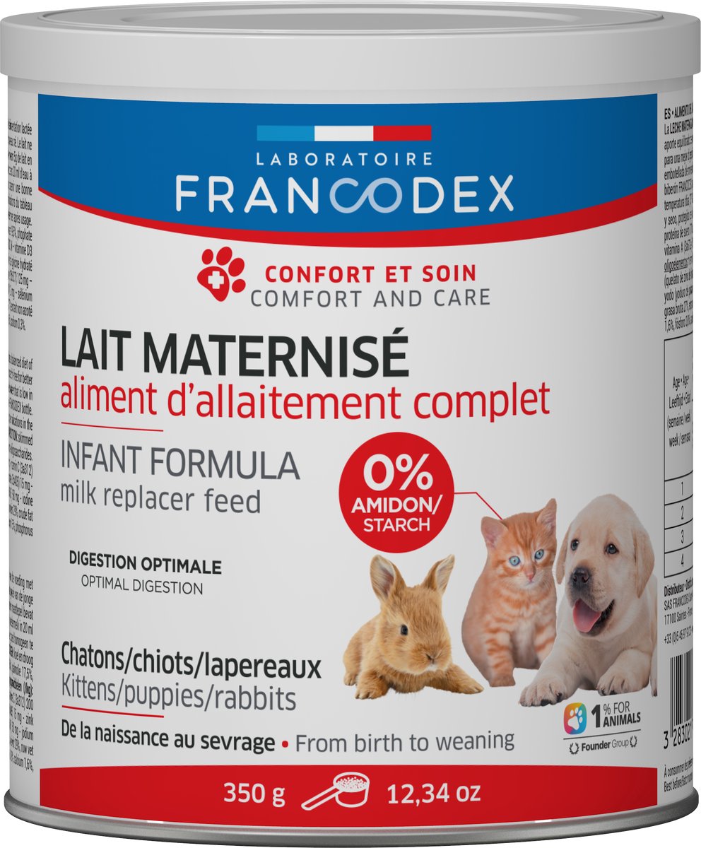 Francodex Instant Formula Milk Replacer voor Puppy Kitten en Konijn 350g