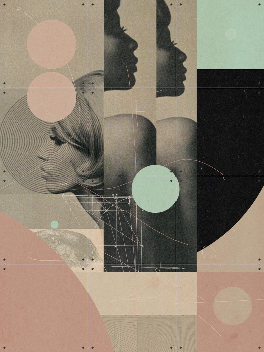 IXXI Feminence, Frank Moth - 60 x 80 cm - Gratis ophangtool - Grote wanddecoratie en posters - Collage, Geometrische Kunst, Digitale Kunst