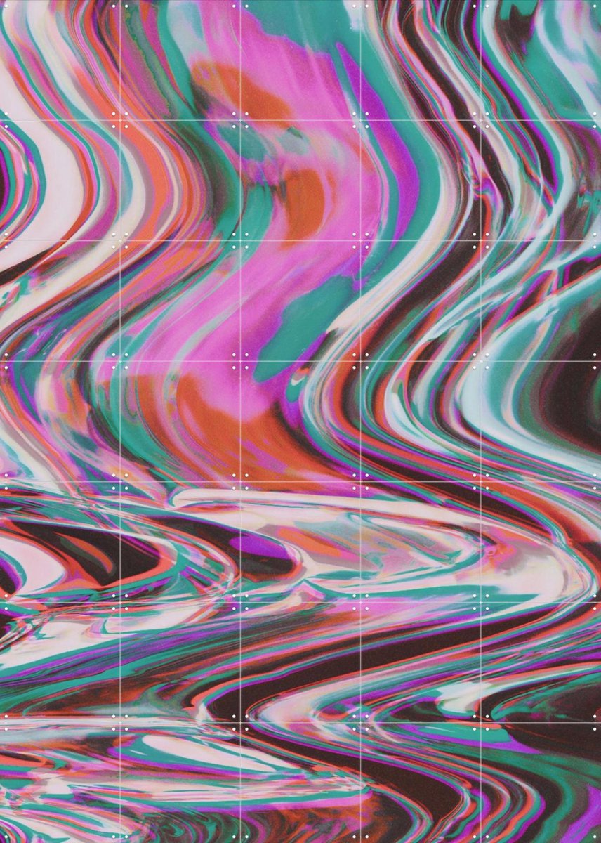 IXXI Flow, Amber Lauder - 100 x 140 cm - Gratis ophangtool - Grote wanddecoratie en posters - Abstract, Digitale Kunst, Kleurrijk, Grafisch Ontwerp