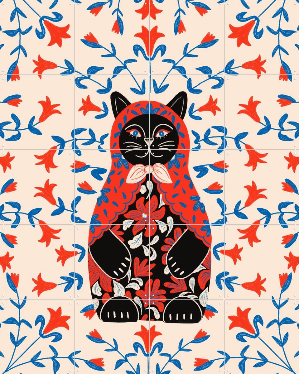 IXXI Catrioshka, Jota de Jai & Various - 80 x 100 cm - Gratis ophangtool - Grote wanddecoratie en posters - Klassiek, Vintage, Speels, Kleurrijk