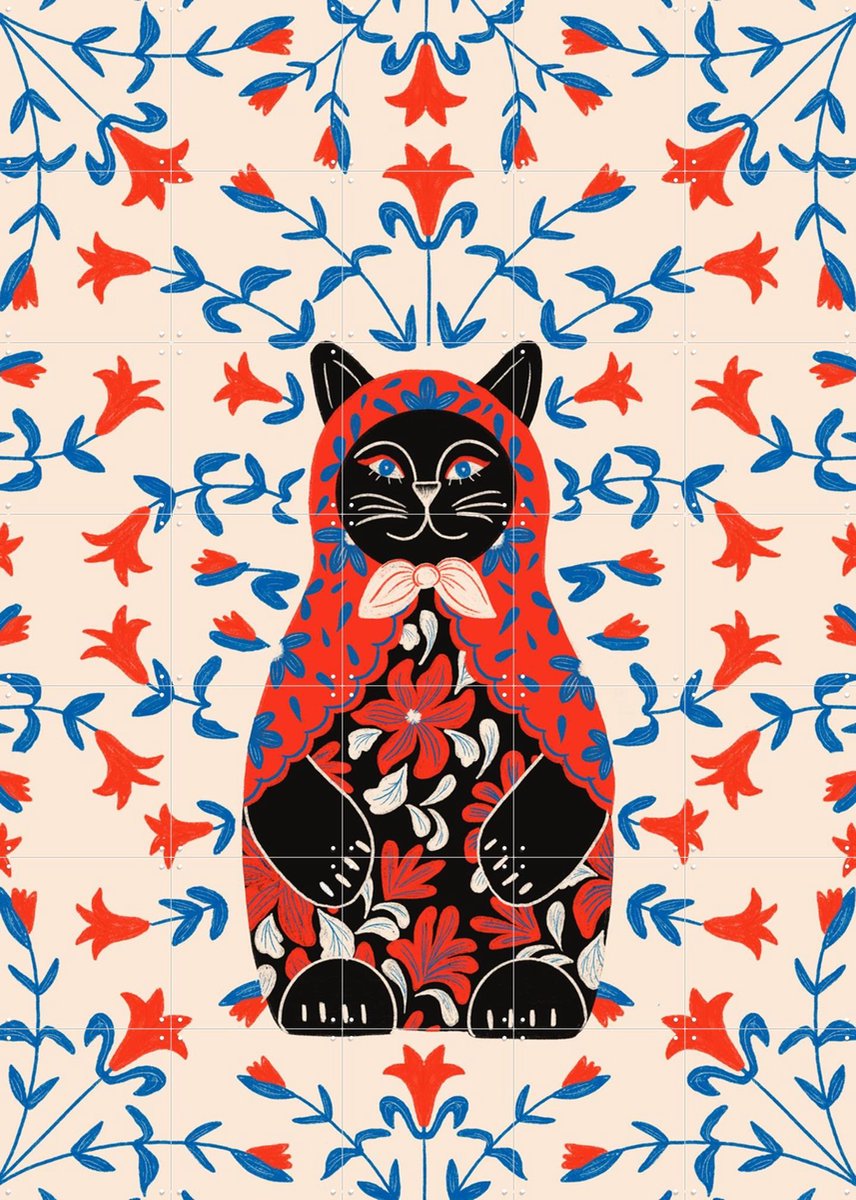 IXXI Catrioshka, Jota de Jai & Various - 100 x 140 cm - Gratis ophangtool - Grote wanddecoratie en posters - Klassiek, Vintage, Speels, Kleurrijk