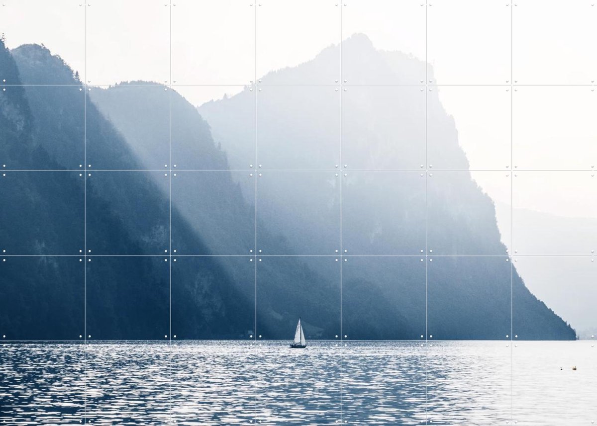 IXXI Lake Lucerne, Claire Droppert - 140 x 100 cm - Gratis ophangtool - Grote wanddecoratie en posters - Fotografie, Realisme, Minimalisme