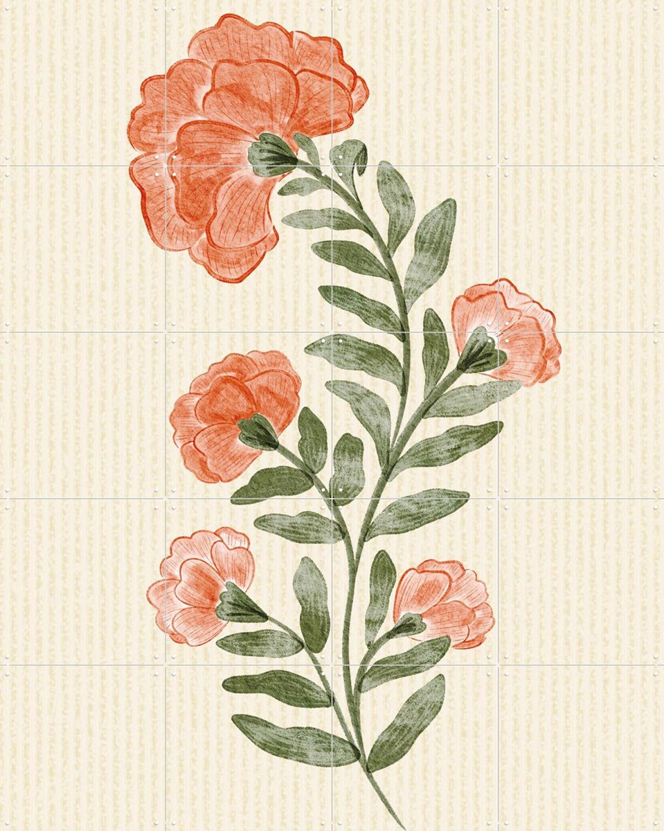 IXXI Marigold Flowers, Nikita Jariwala & Various - 80 x 100 cm - Gratis ophangtool - Grote wanddecoratie en posters - Illustraties, Naturalisme