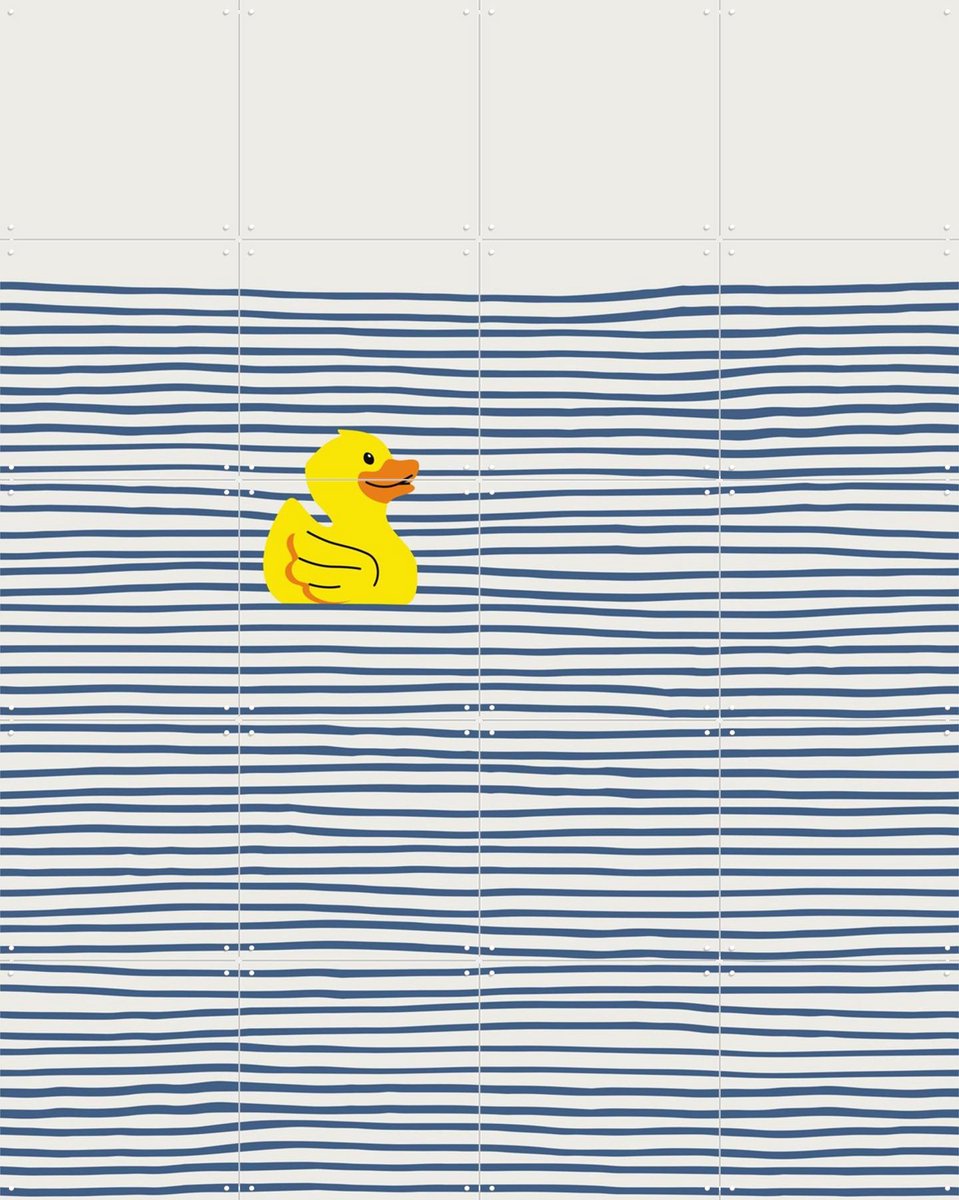IXXI Yellow Rubber Duck, Little Dean & Various - 80 x 100 cm - Gratis ophangtool - Grote wanddecoratie en posters - Pop art, Illustraties