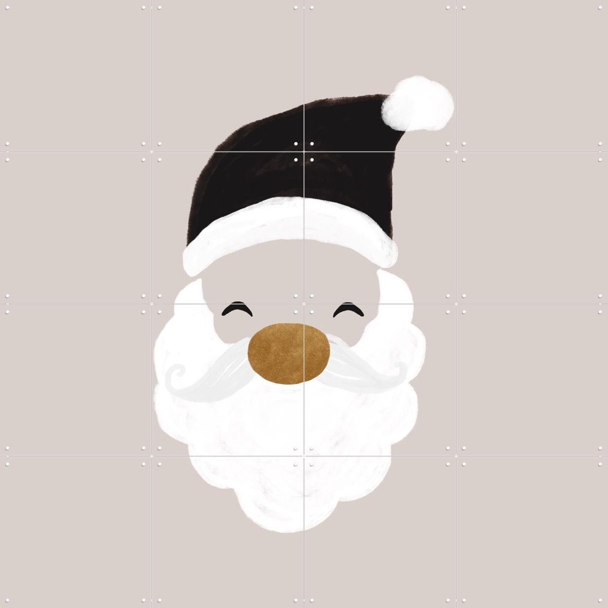 IXXI Xmas Santa, Orara Studio & Various - 80 x 80 cm - Gratis ophangtool - Grote wanddecoratie en posters - Cartoonesk, Illustraties, Speels