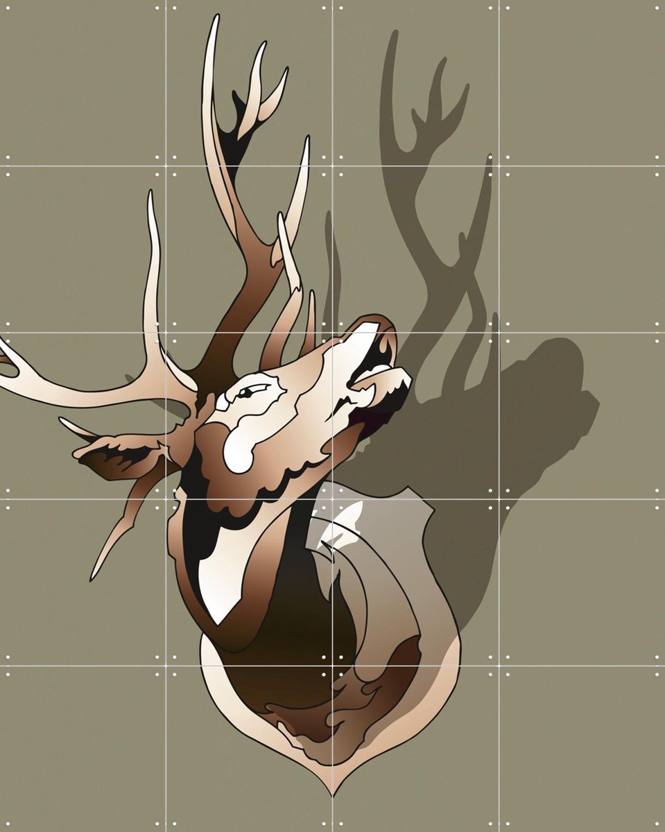 IXXI Deer, ZenkOne - 80 x 100 cm - Gratis ophangtool - Grote wanddecoratie en posters - Decoratieve kunsten, Illustraties, Grafisch Ontwerp, Digitale