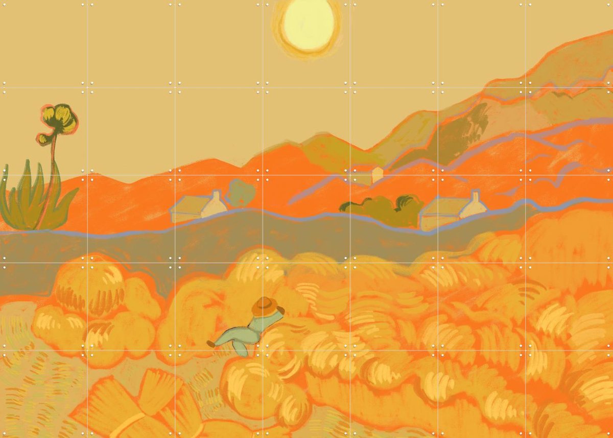IXXI Wheatfield with a Sleeper, Arty Guava & Van Gogh 21st Century - 140 x 100 cm - Gratis ophangtool - Grote wanddecoratie en posters - Klassiek
