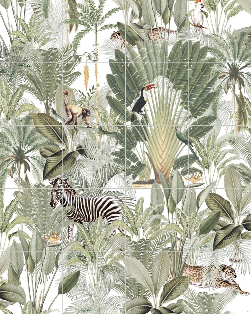 IXXI Into the wild, Creative Lab Amsterdam - 80 x 100 cm - Gratis ophangtool - Grote wanddecoratie en posters - Illustraties, Naturalisme, Grafisch