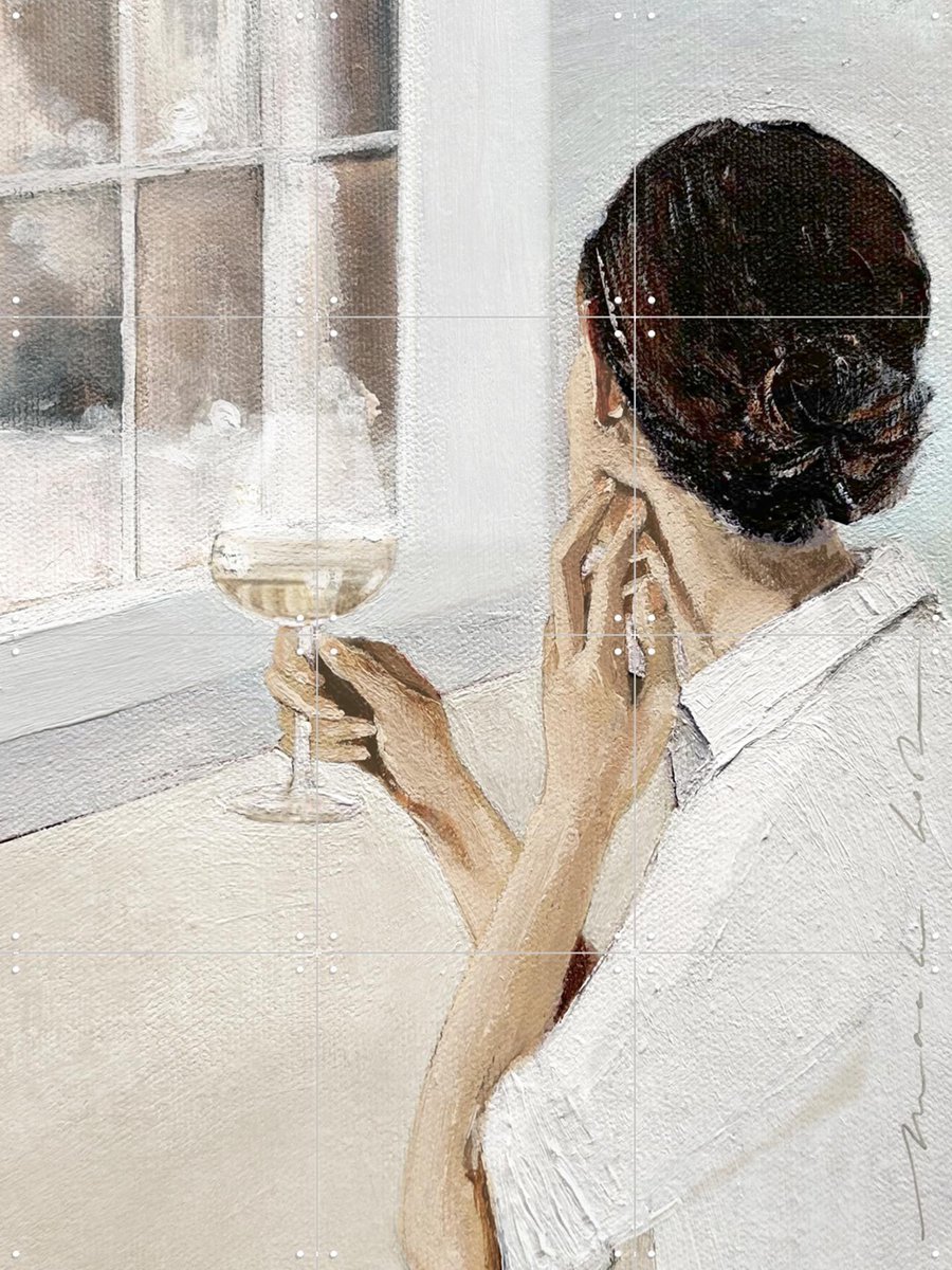 IXXI Woman in the Window, Maaike Koster & My Deer Art Shop - 60 x 80 cm - Gratis ophangtool - Grote wanddecoratie en posters - Illustraties, Realisme