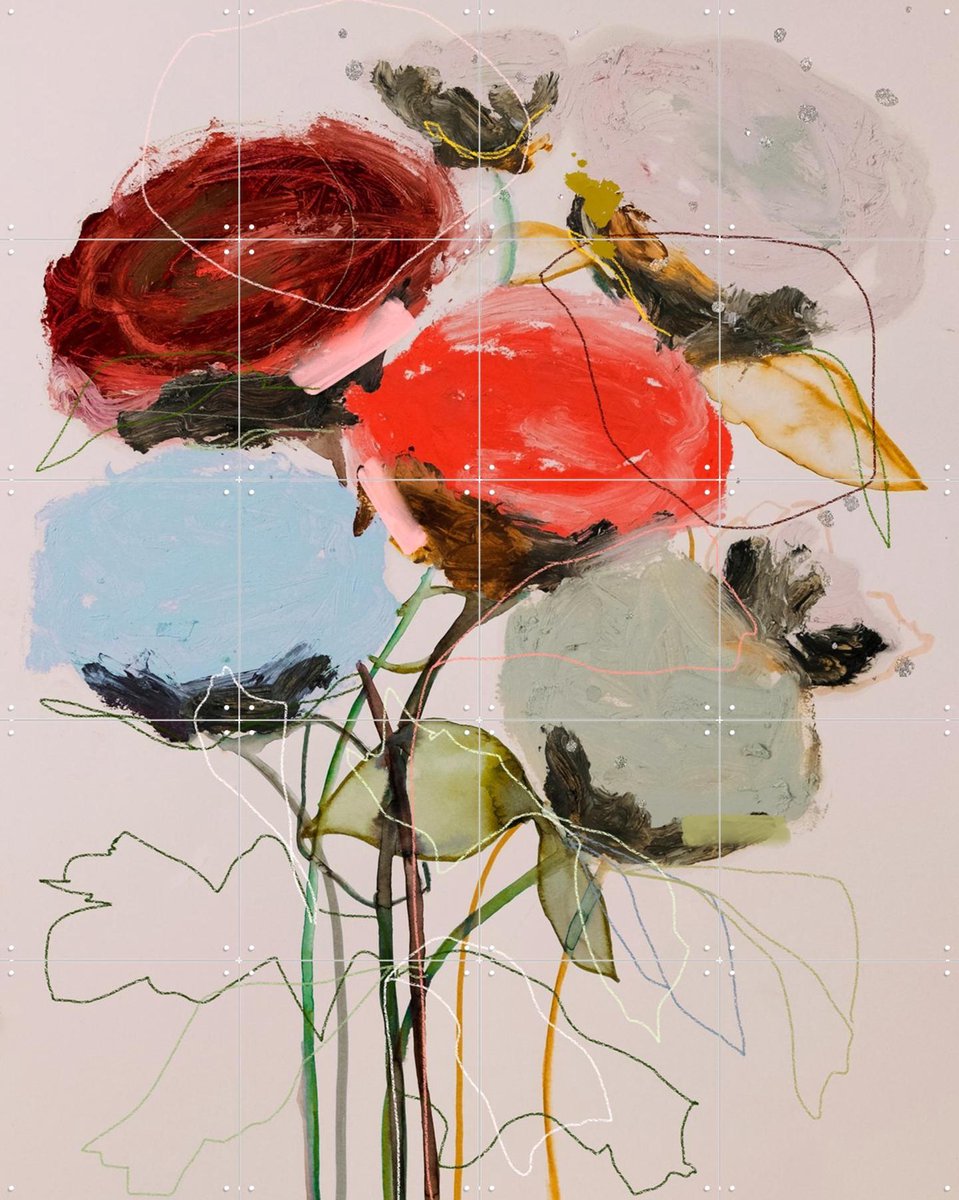 IXXI Ranunculus Study 02, Leigh Viner - 80 x 100 cm - Gratis ophangtool - Grote wanddecoratie en posters - Abstract, Illustraties, Gemengde