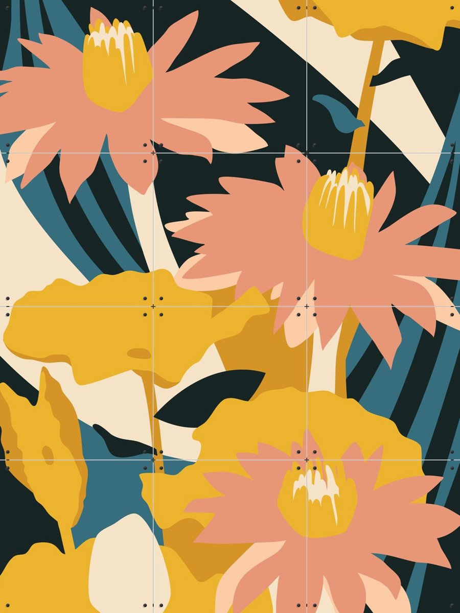 IXXI Lotus, Megan Gallagher - 60 x 80 cm - Gratis ophangtool - Grote wanddecoratie en posters - Fantasierijk, Digitale Kunst, Speels, Illustraties
