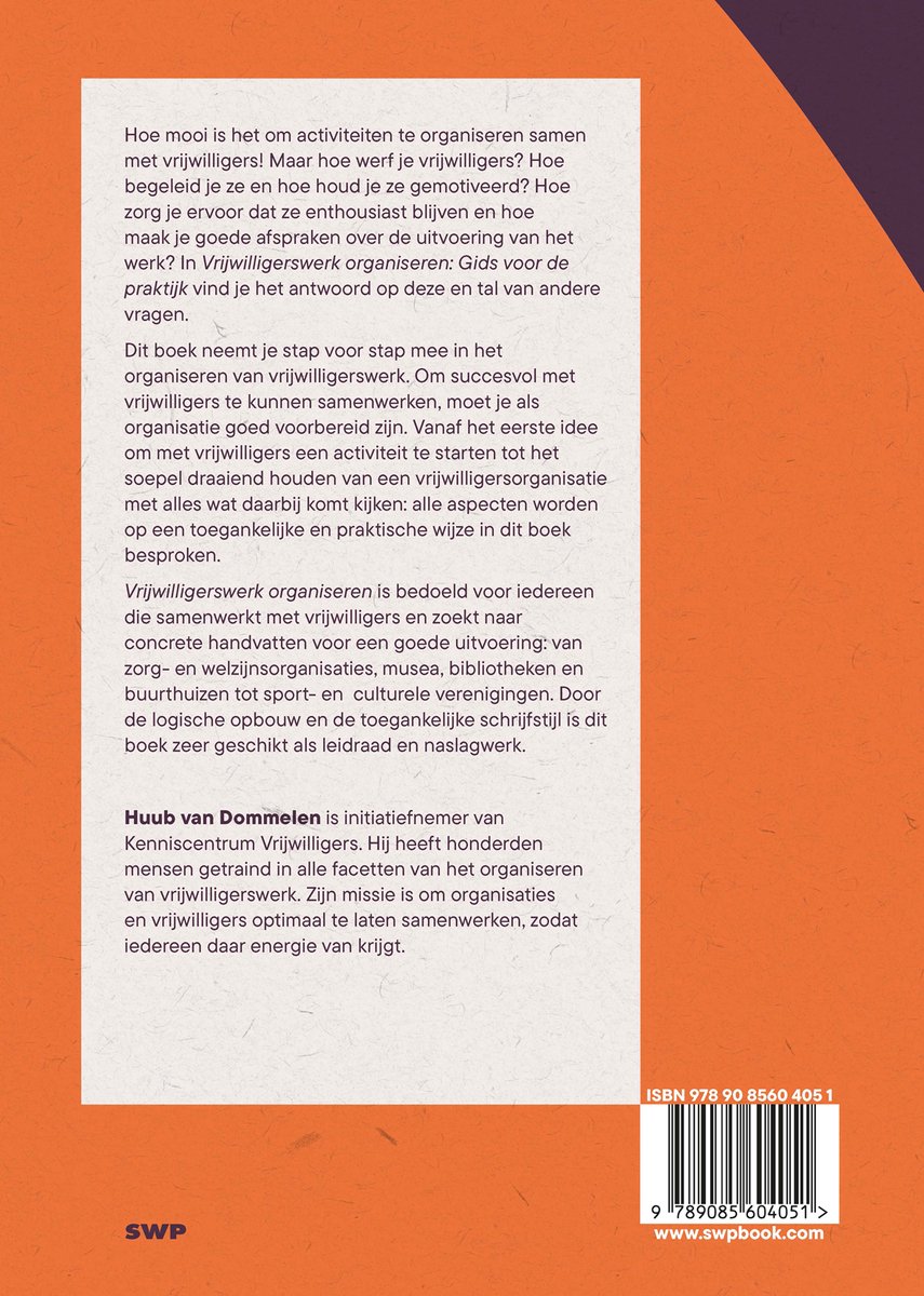 Vrijwilligerswerk organiseren - back cover