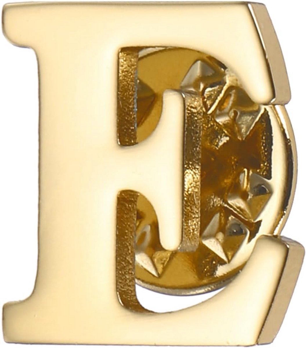 Elegante Letter Broche 'E' Goudkleurig - Stijlvolle Insigne voor Kleding Accessoire
