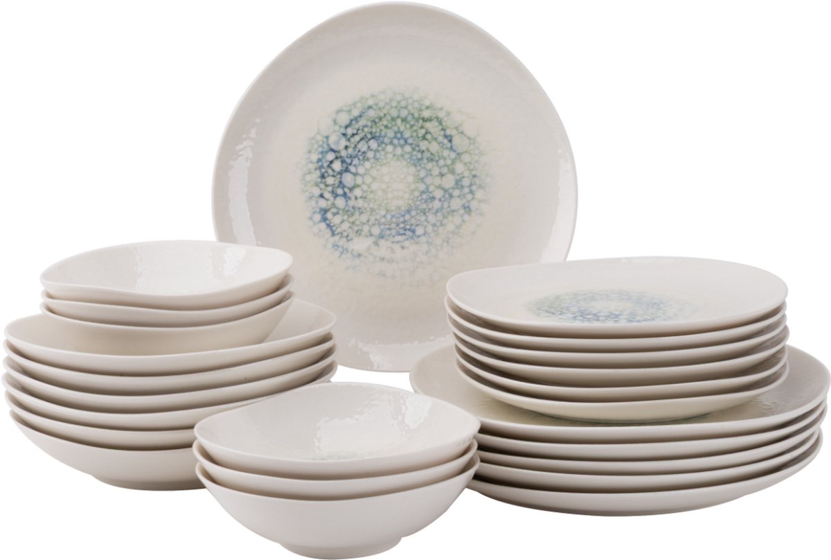 Maastricht Porselein Serviesset Aqua Mineralis Organic 6 persoons set 24-delig