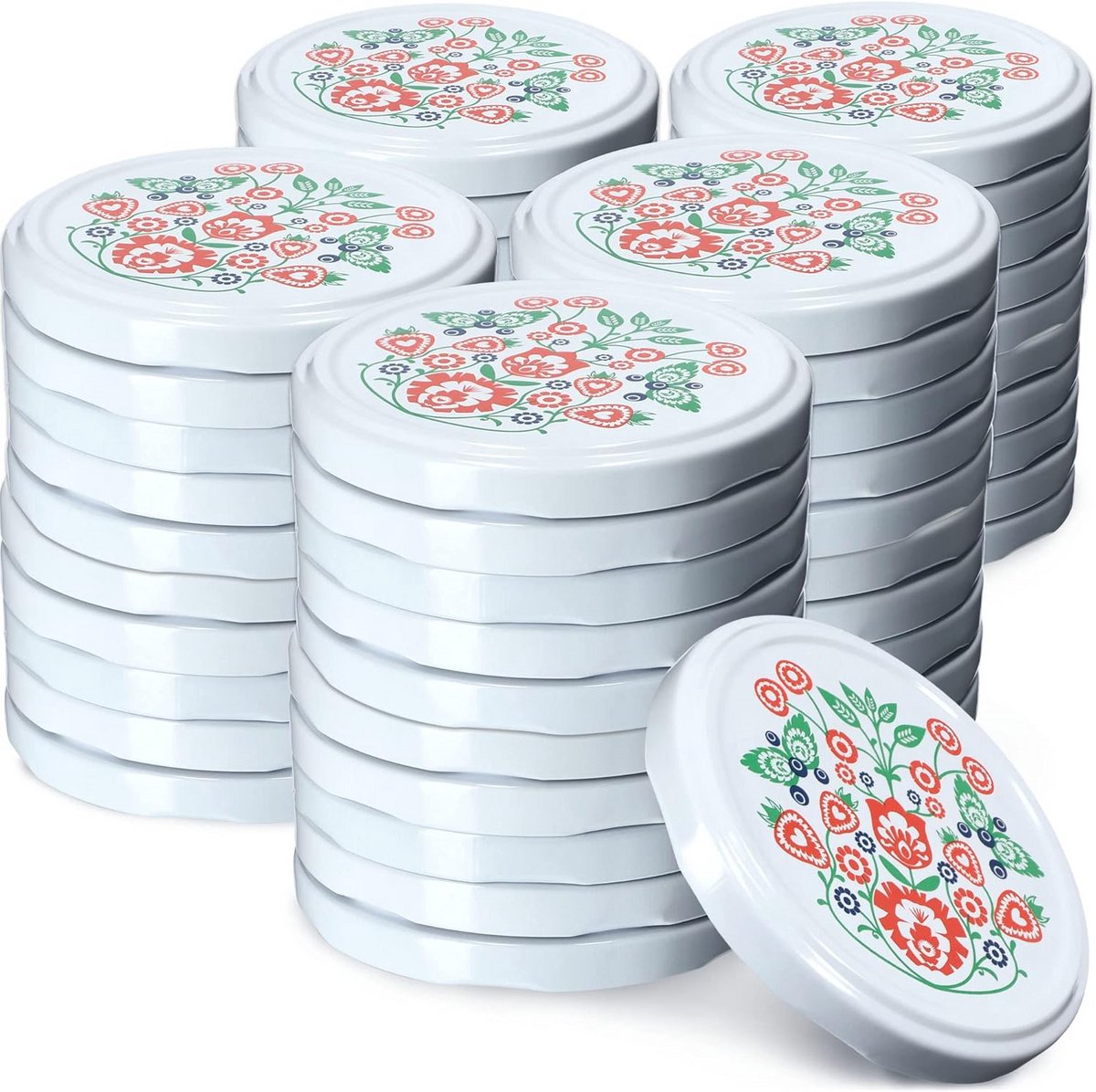 50x Schroefdeksels Wit voor Weckpotten en Inmaakpotten 82mm