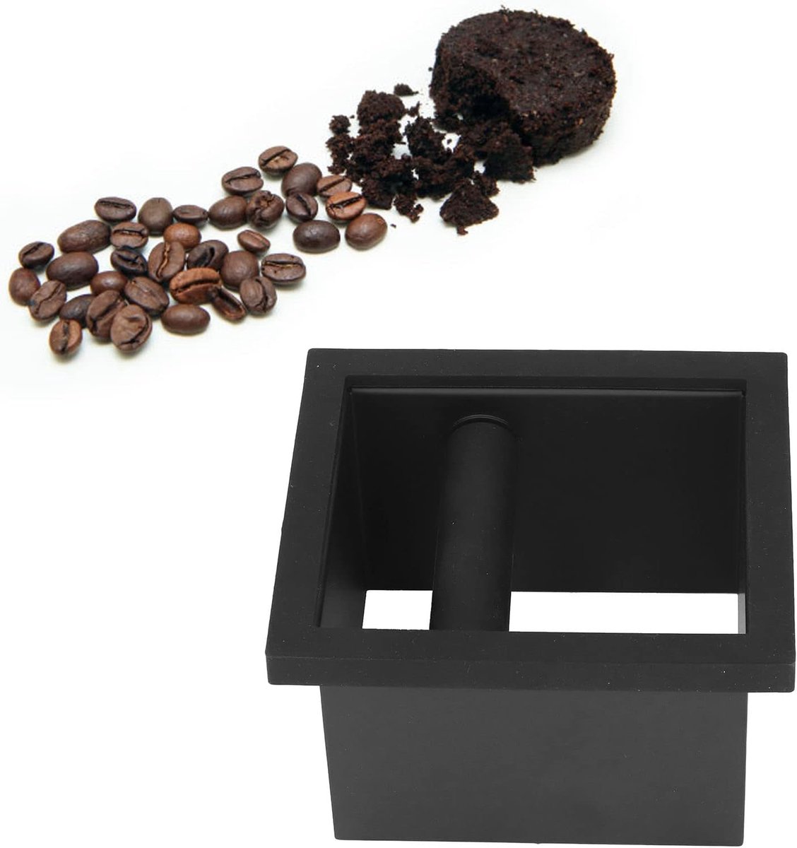 Koffie Uitklopbox - Koffiedik Bak - Espresso Afval - Platte Opening - 18cm Breed - Zwart