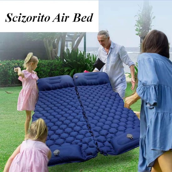 Kampeer Slaapmat - Luchtbed Outdoor - Comfortabel Slapen - Snelle Voetpomp - 193x60x5 cm - Blauw — afbeelding 3