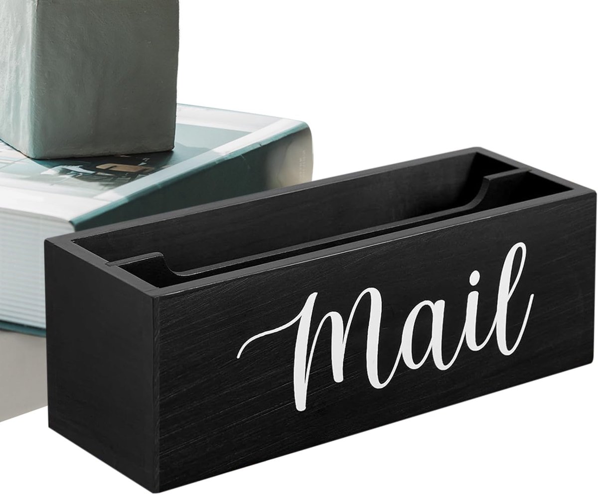 Houten Brievenhouder - Post Organizer - Bureau Opbergen - Wandmontage Ontwerp - 28x10x10cm