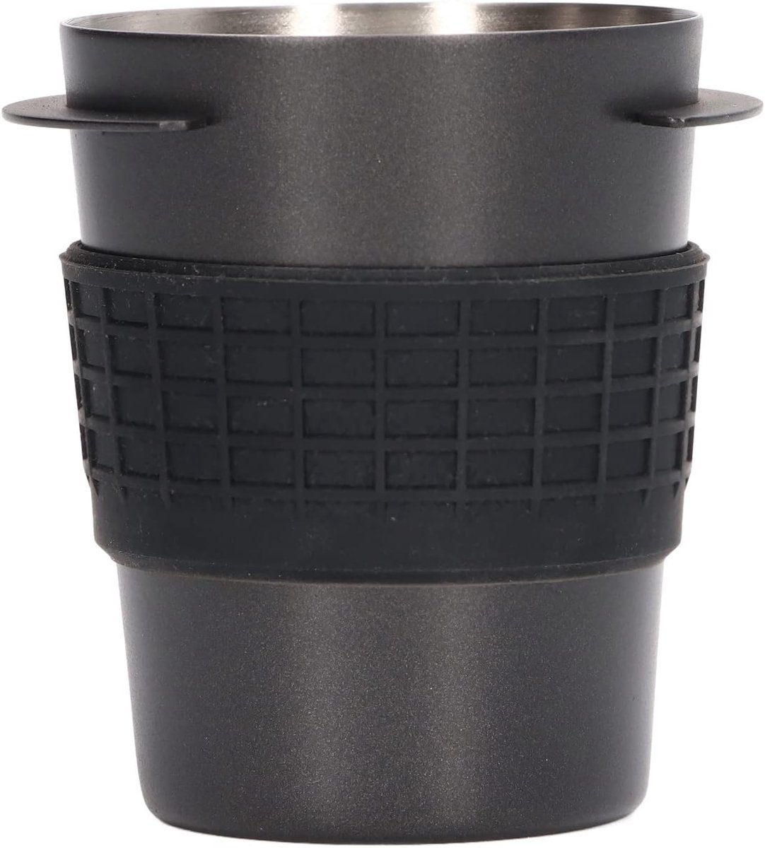 Koffie Doseerbeker - Ontvangst Poederbeker - Koffiebereiding Thuis - Met Siliconen Ring - 58 mm Diameter - Zwart