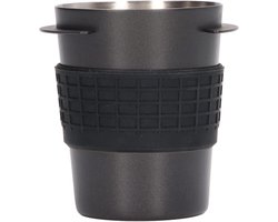 Koffie Doseerbeker - Ontvangst Poederbeker - Koffiebereiding Thuis - Met Siliconen Ring - 58 mm Diameter - Zwart