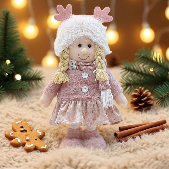 Stoffen Pop - Knuffelpop Decoratie - Kinderkamer Decor - Verstelbare Benen - 35-48 Cm Hoog - Meisje — afbeelding 4