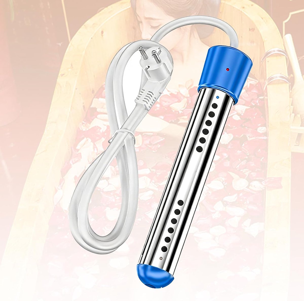 Draagbare Verwarmer - Dompelverwarmer Elektrisch - Snel Water Verwarmen - Digitale Temperatuurweergave - 44 cm Lengte - Blauw