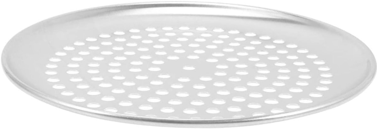 Pizzabakvorm - Ovenschaal Plaat - Verse Pizza Bakken - Geperforeerd Ontwerp - 23 cm Rond - Zilver