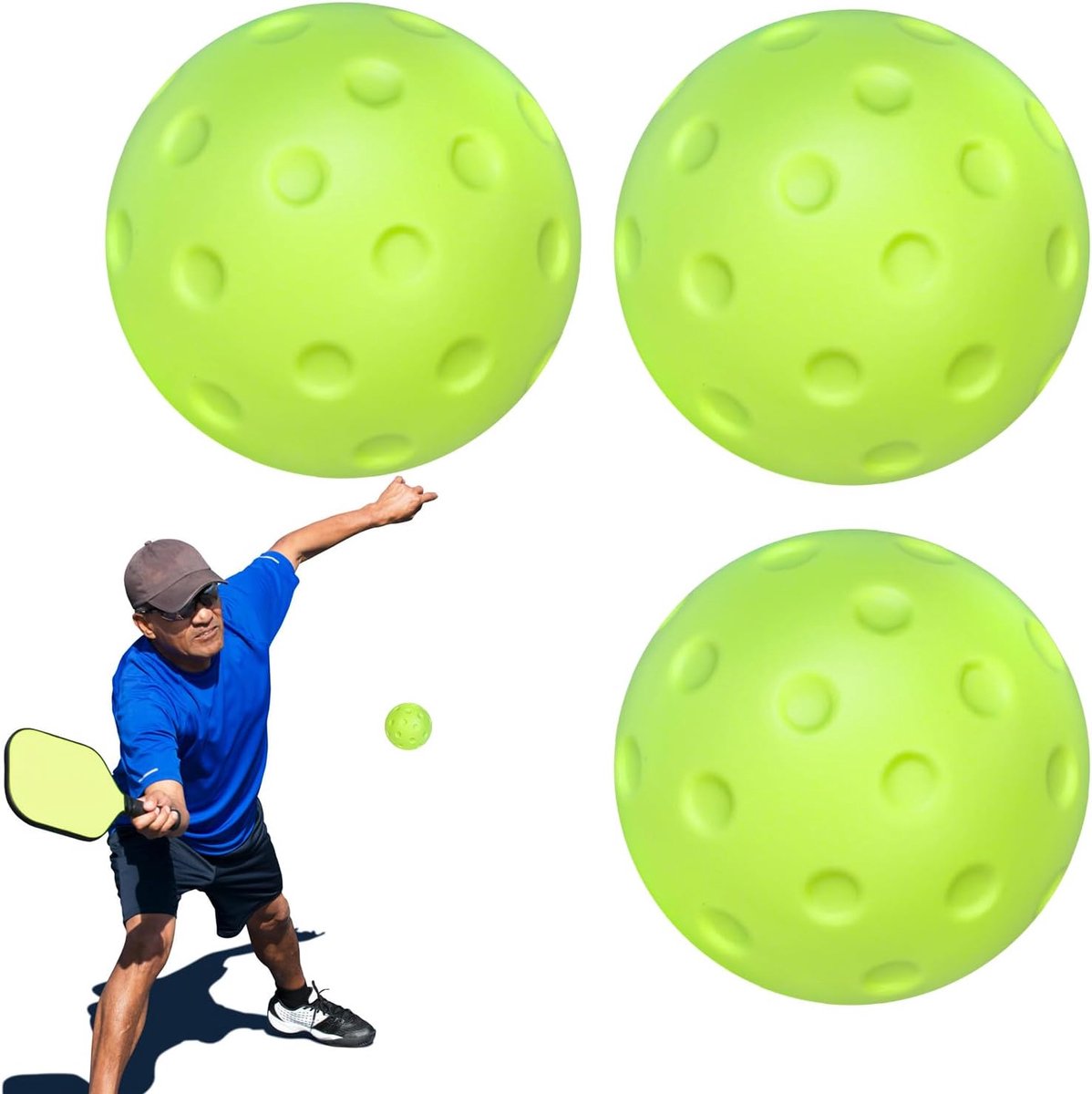 Pickleball Ballen - Augurkballen - Indoor Sport - Veilig PU-schuim - 74 mm - Groen