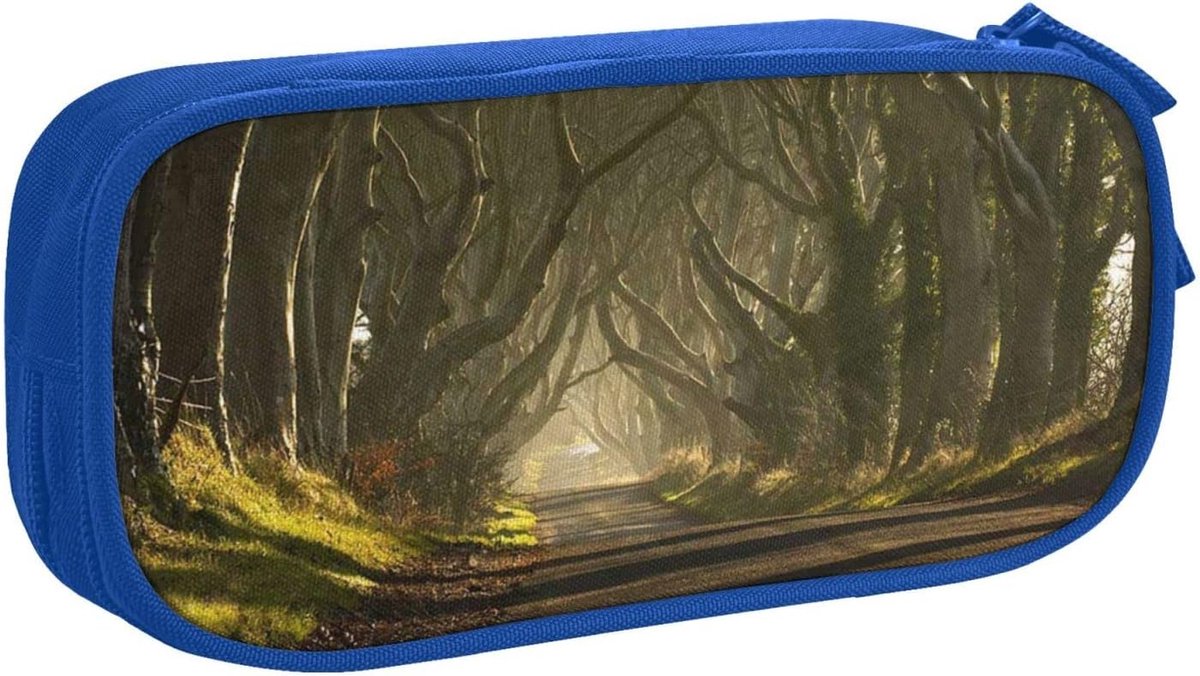 Grote Etui - Pennendoos Organizer - School Kantoor - Polyester Materiaal - 5x10.5x20.5cm - Donkere Heggen