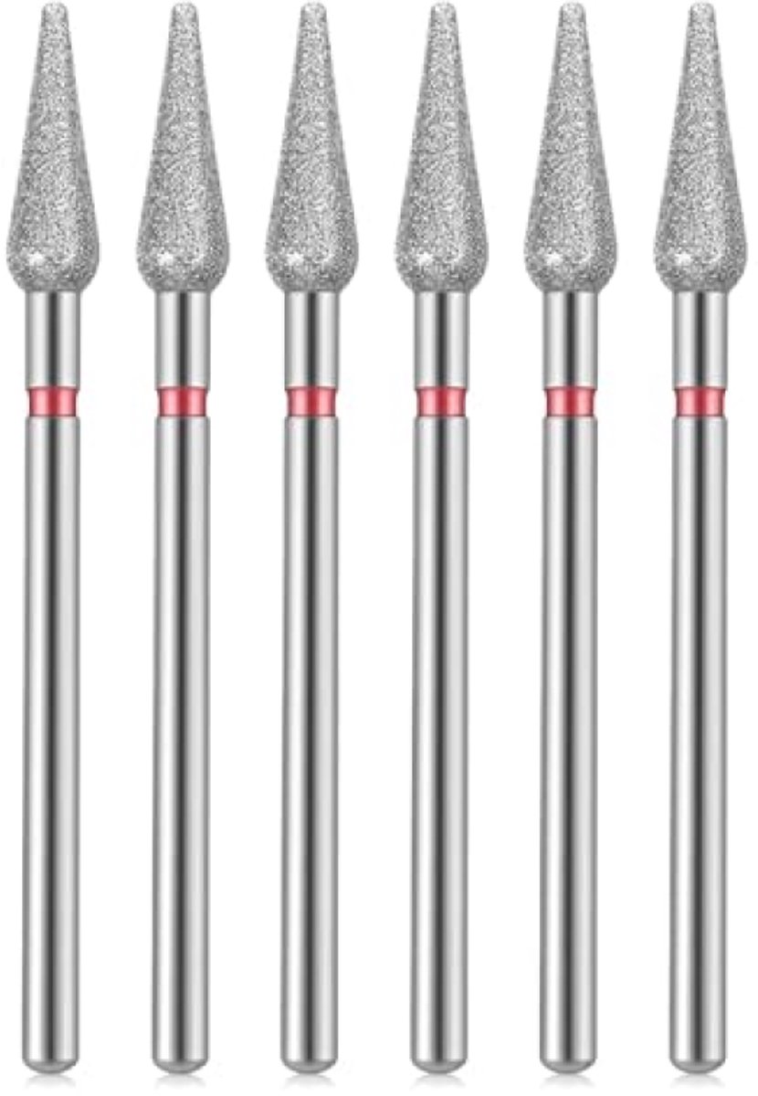 6-delige set professionele nagelboren - RVS bits voor manicure en pedicure met opbergcase