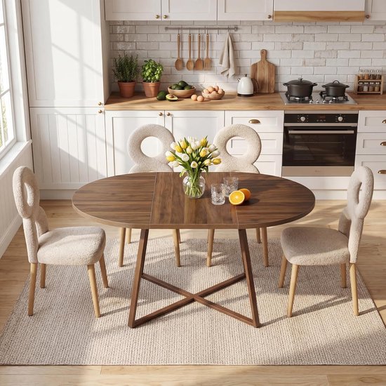 HOMCOM Ronde Eettafel voor 4 Personen, 100 cm Industriële Keukentafel